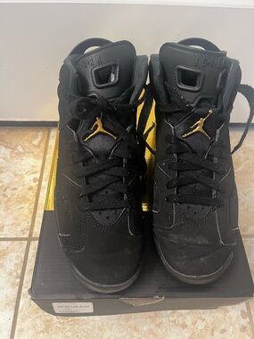 Jordan Kids' Black and Gold High-Top Sneakers